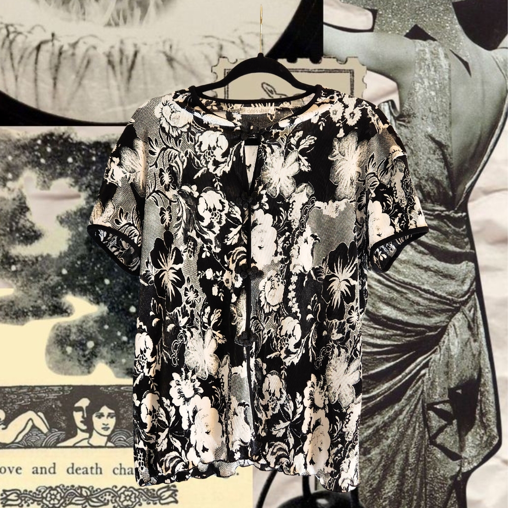 Dress Barn Monochrome Floral Blouse